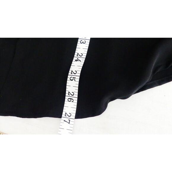 Lauren Ralph Lauren Women's Black Silky Button Front Shirt Zipper Pocket Size M - Picture 6 of 6